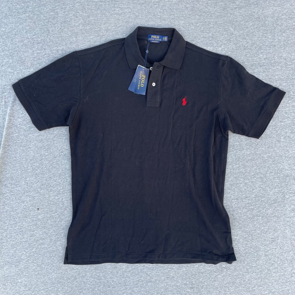 Polo Ralph Lauren Mens Custom Slim Fit Polo Shirt Black Red Pony XXL NWT